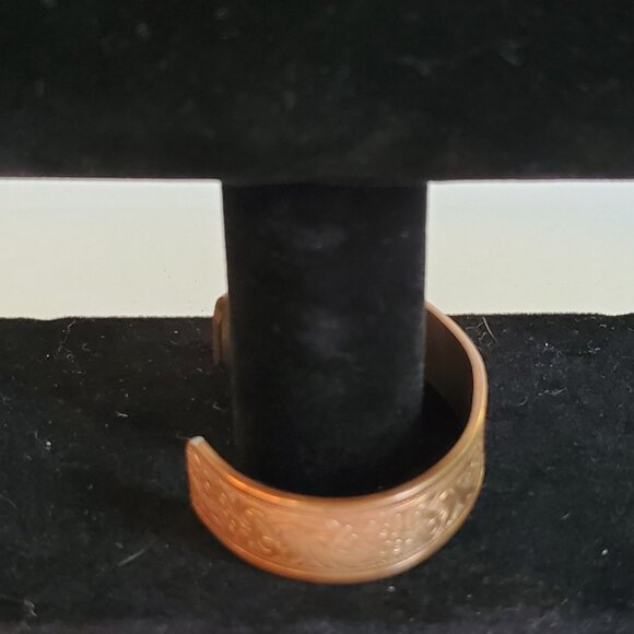 Vintage Solid Copper Cuff Bracelet Western Bright Engraved Design - Picture 3 of 11